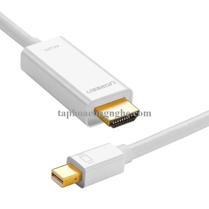 Ugreen 10419 3M màu Trắng Cáp chuyển đổi Mini DP sang HDMI hỗ trợ phân phải 1080P MD101 30010419